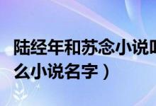 陸經年和蘇念小說叫什么（陸經年和蘇念是什么小說名字）