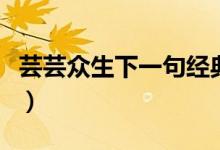 蕓蕓眾生下一句經(jīng)典(蕓蕓眾生下一句是什么)