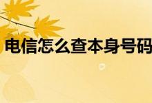 電信怎么查本身號(hào)碼（電信怎么查本機(jī)號(hào)碼）