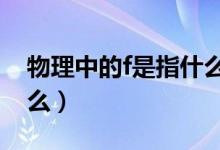 物理中的f是指什么（物理中f和F分別代表什么）