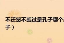 不遷怒不貳過(guò)是孔子哪個(gè)弟子（不遷怒不貳過(guò)是孔子哪位弟子）