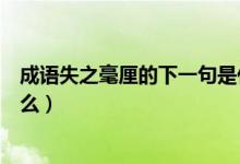 成語失之毫厘的下一句是什么（成語失之毫厘的下一句是什么）