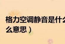 格力空調(diào)靜音是什么風(fēng)速（格力空調(diào)靜音是什么意思）