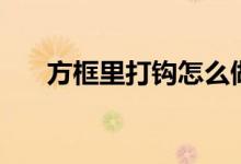 方框里打鉤怎么做（方框里打鉤做法）