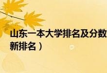 山東一本大學排名及分數(shù)線2020（2022年山東一本大學最新排名）