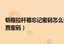 鋁框拉桿箱忘記密碼怎么開鎖（兩側鎖的鋁框拉桿箱怎么設置密碼）