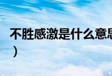 不勝感激是什么意思呀（不勝感激是什么意思）
