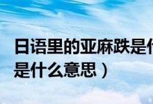 日語里的亞麻跌是什么意思（亞麻跌在日語中是什么意思）