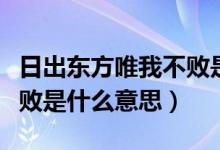 日出東方唯我不敗是什么梗（日出東方唯我不敗是什么意思）