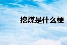 挖煤是什么梗（挖煤是什么意思）