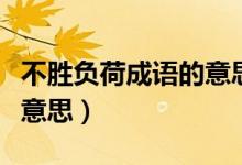 不勝負荷成語的意思（不勝負荷的意思是什么意思）