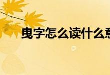 曳字怎么讀什么意思（曳字怎么組詞）