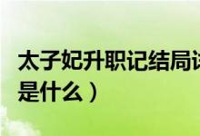 太子妃升職記結局詳解（太子妃升職記大結局是什么）