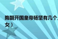 隋朝開國皇帝楊堅有幾個兒子（隋朝開國皇帝楊堅有幾個子女）
