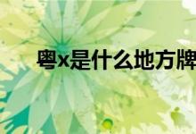 粵x是什么地方牌號（粵x是什么地方）