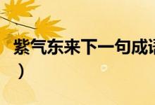 紫氣東來下一句成語（紫氣東來下一句是什么）