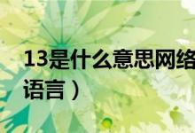13是什么意思網(wǎng)絡(luò)詞語（13是什么意思網(wǎng)絡(luò)語言）