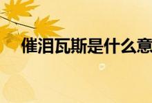 催淚瓦斯是什么意思（催淚瓦斯的介紹）