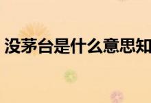 沒茅臺是什么意思知道（沒茅臺是什么意思）