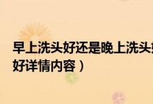 早上洗頭好還是晚上洗頭好（關(guān)于早上洗頭好還是晚上洗頭好詳情內(nèi)容）