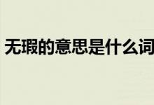無瑕的意思是什么詞語（無瑕的意思是什么）