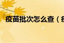 疫苗批次怎么查（疫苗批次查詢操作步驟）