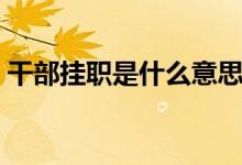 干部掛職是什么意思（干部掛職是什么意思）