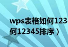 wps表格如何12345數(shù)字排序（wps表格如何12345排序）