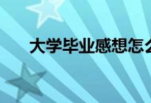 大學(xué)畢業(yè)感想怎么寫（主要是這四點）