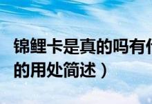 錦鯉卡是真的嗎有什么要（錦鯉卡是真的及它的用處簡述）