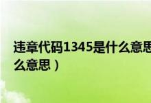 違章代碼1345是什么意思有幾種分類（違章代碼1345是什么意思）