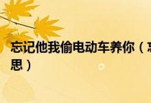 忘記他我偷電動車養(yǎng)你（忘了他吧 我偷電瓶車養(yǎng)你是什么意思）