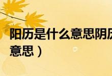 陽歷是什么意思陰歷是什么意思（陽歷是什么意思）