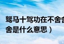 駑馬十駕功在不舍舍的意思（駑馬十駕功在不舍是什么意思）
