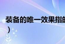 裝備的唯一效果指的是（裝備的唯一效果是指）