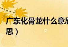 廣東化骨龍什么意思（廣州話化骨龍是什么意思）