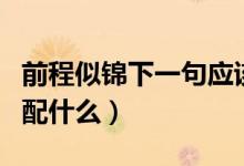 前程似錦下一句應(yīng)該怎么說（前程似錦下一句配什么）