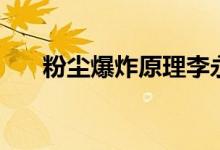 粉塵爆炸原理李永樂（粉塵爆炸原理）
