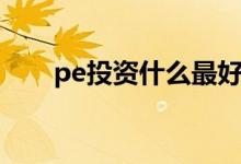 pe投資什么最好（pe投資什么意思）