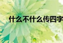 什么不什么傳四字詞語（什么不什么傳）