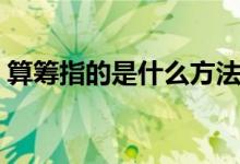 算籌指的是什么方法（算籌指的是什么方法）