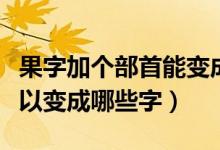 果字加個(gè)部首能變成什么（果加上偏旁部首可以變成哪些字）