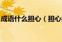 成語什么擔(dān)心（擔(dān)心的成語 表示擔(dān)心的成語）