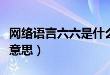 網(wǎng)絡(luò)語(yǔ)言六六是什么意思（網(wǎng)絡(luò)六六六是什么意思）