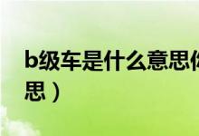 b級(jí)車是什么意思你知道嗎（b級(jí)車是什么意思）
