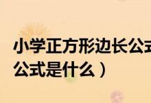 小學(xué)正方形邊長(zhǎng)公式是什么（小學(xué)正方形邊長(zhǎng)公式是什么）