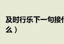 及時(shí)行樂(lè)下一句接什么（及時(shí)行樂(lè)下一句是什么）