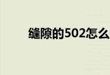 縫隙的502怎么去除（縫隙的意思）