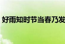 好雨知時(shí)節(jié)當(dāng)春乃發(fā)生的意思（是什么詩(shī)句）