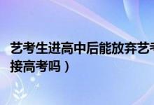 藝考生進(jìn)高中后能放棄藝考嗎（2022藝考生可以放棄藝考直接高考嗎）